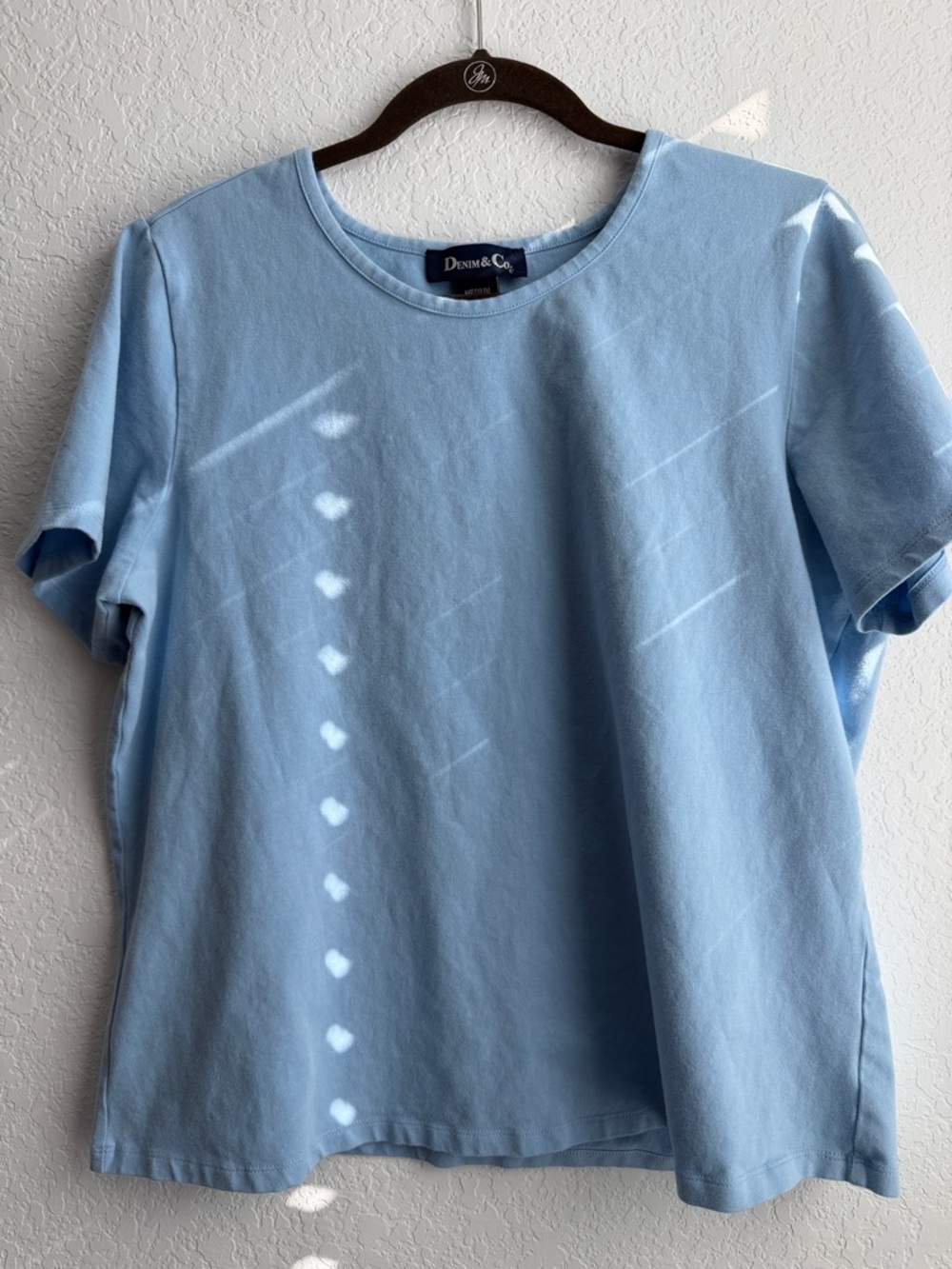 Denim & Co Light Blue Short Sleeve Tee
